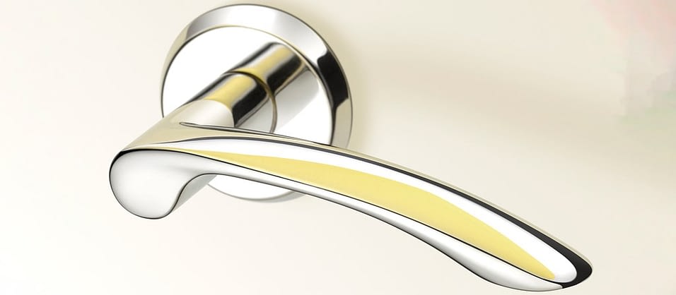 silver long door handle