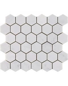 hexagon white mosaic tile