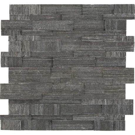 black stacked stone tile